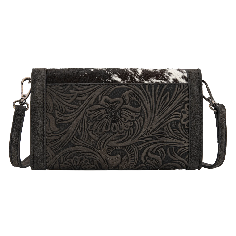 Wrangler Ladies Genuine Cowhide Wallet/Wristlet/Crossbody Black Bag WG252-C012BK - Wild West Boot Store