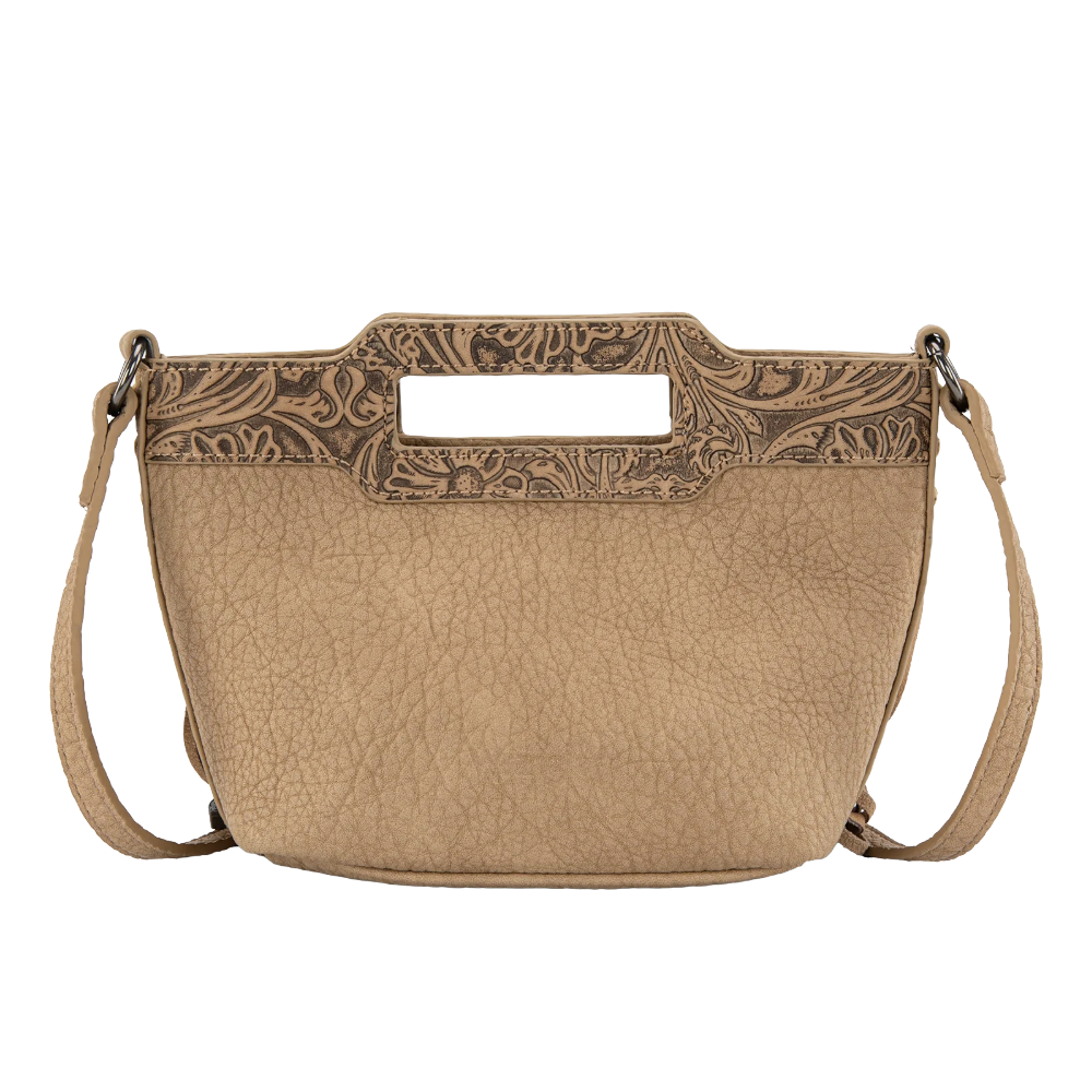 Wrangler Ladies Genuine Cowhide Top Handle Tan Fringe Crossbody WG283-8015TN - Wild West Boot Store
