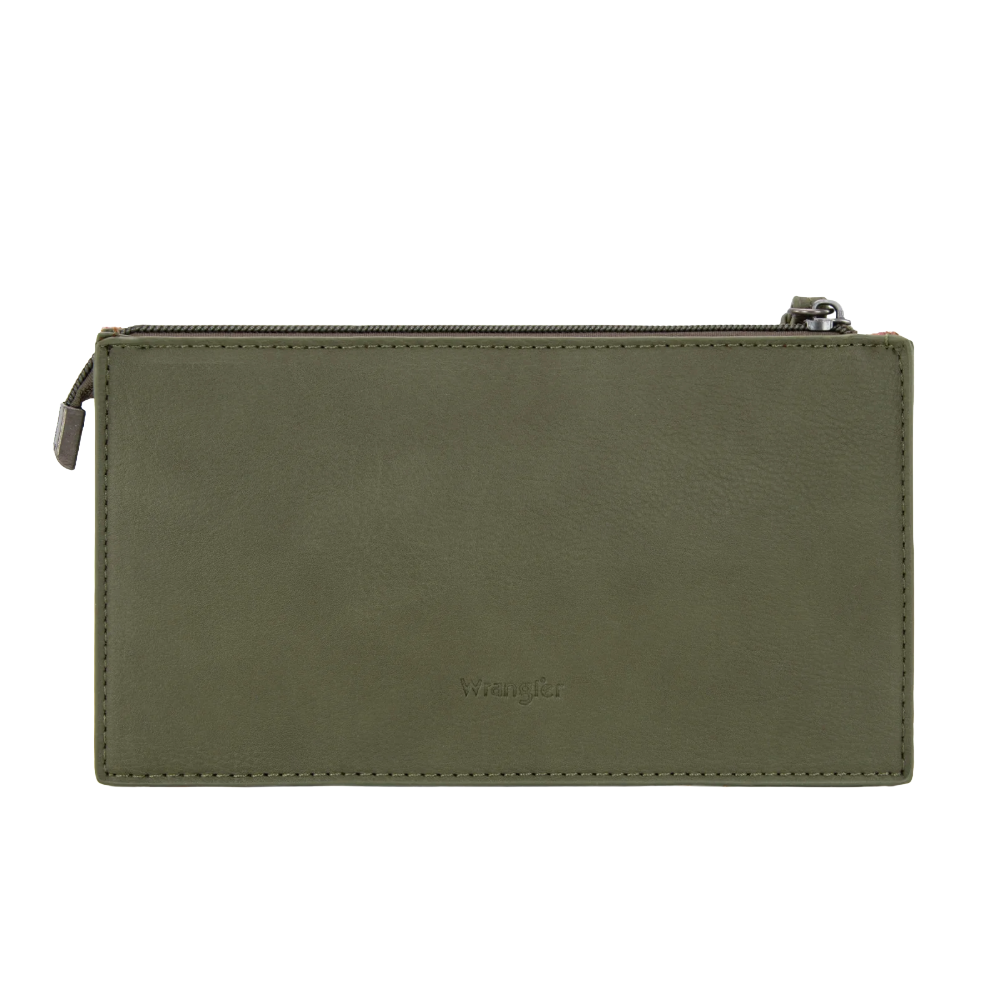 Wrangler Ladies Sherpa Aztec Canvas Green Clutch WG313-181GN - Wild West Boot Store