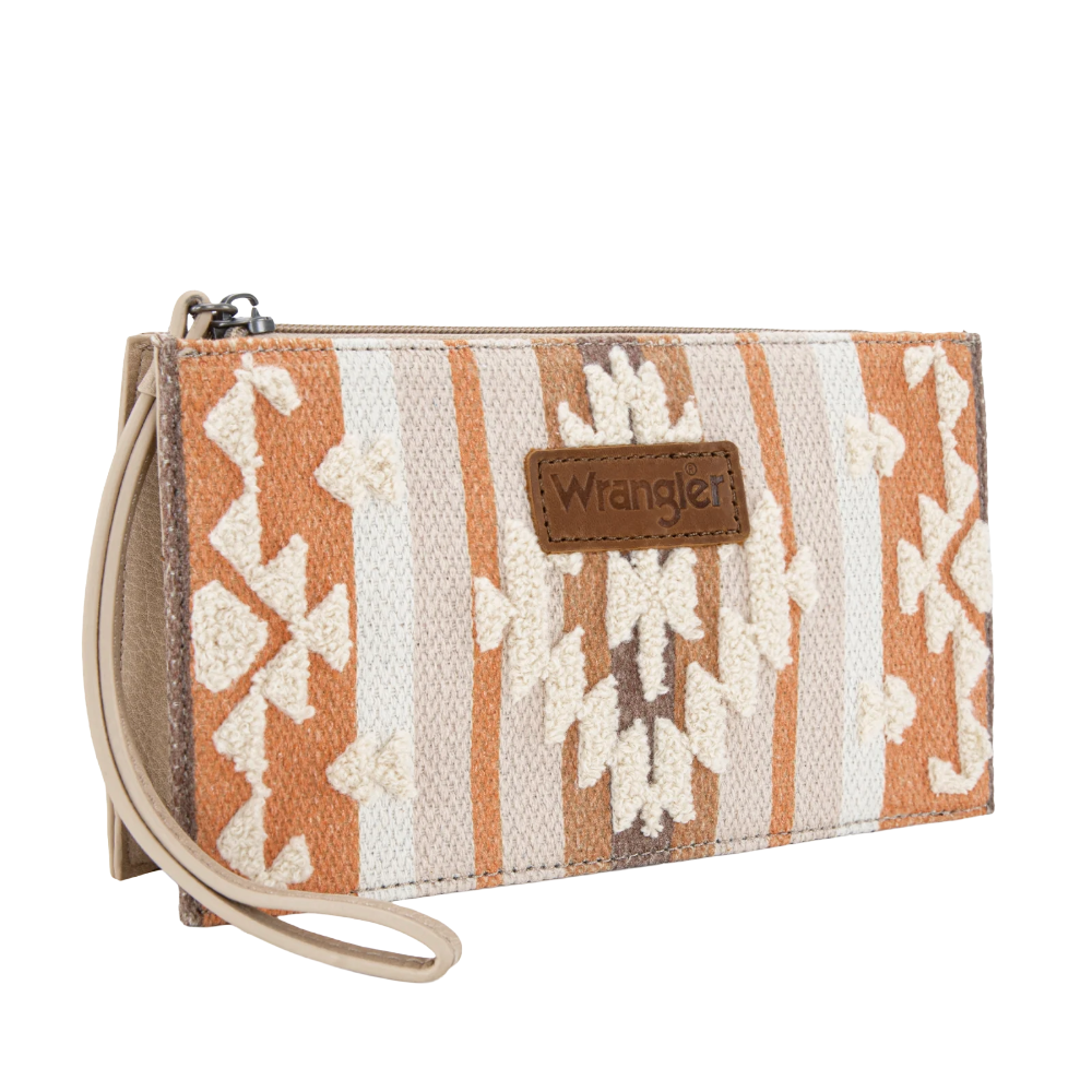 Wrangler Ladies Sherpa Aztec Canvas Tan Clutch WG313-181TN - Wild West Boot Store