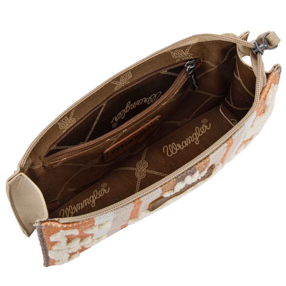 Wrangler Ladies Sherpa Aztec Canvas Tan Clutch WG313-181TN - Wild West Boot Store
