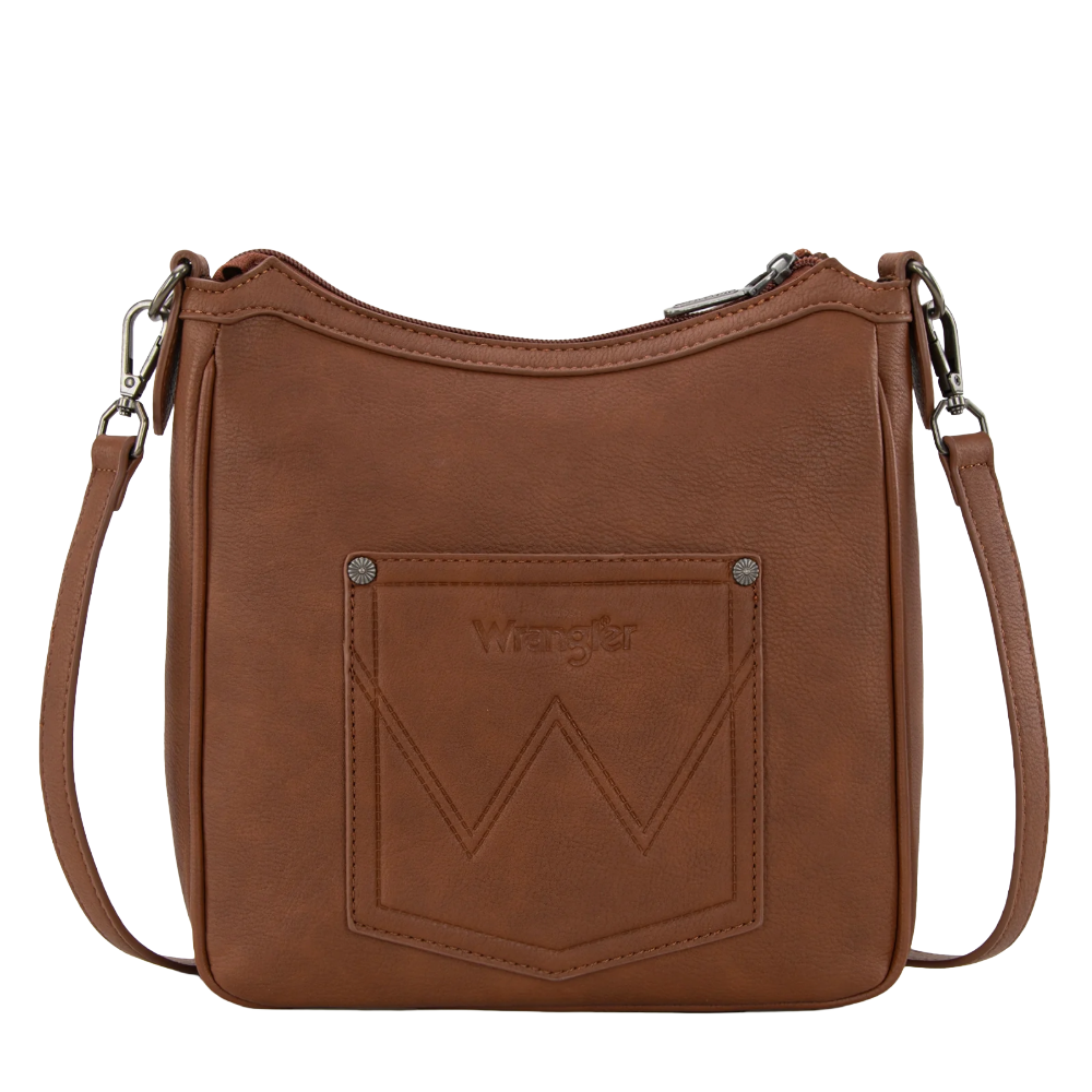 Wrangler Ladies Sherpa Aztec Canvas Brown Crossbody WG313-2003BR - Wild West Boot Store