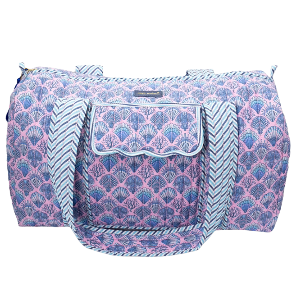 Simply Southern Ladies Quilted Sea Shell Printed Duffle Bag 0126-BAG-QLTD-DFFL-SCLPSHL - Wild West Boot Store
