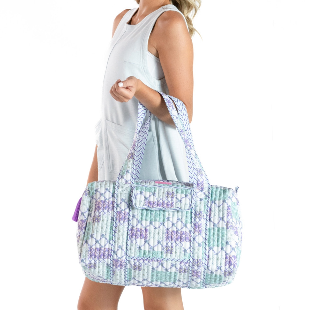 Simply Southern Ladies Quilted Duffle Bag 0126-BAG-QLTD-DFFL-TRLPTCH - Wild West Boot Store