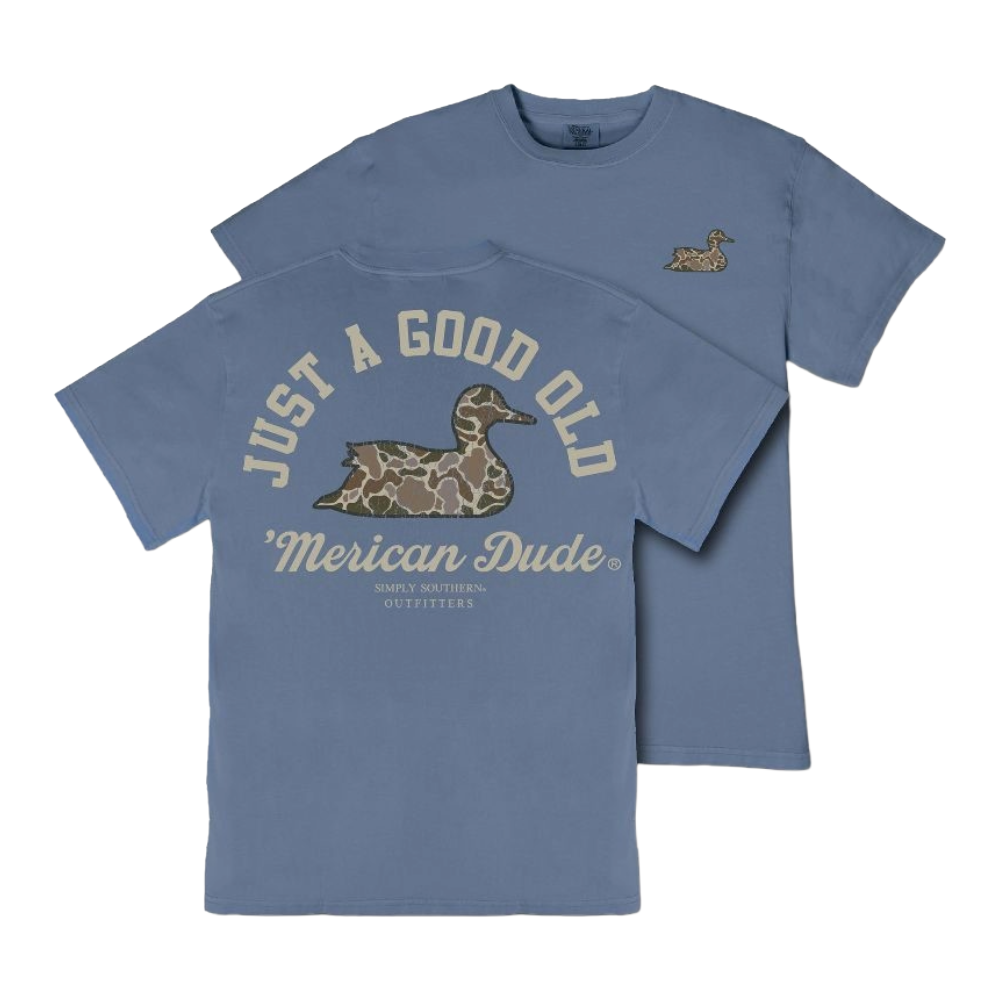 Simply Southern Minearal Washed Duck Camo Overcast Blue T-Shirt MN-MINWASH-DCAMO-OVRCST - Wild West Boot Store