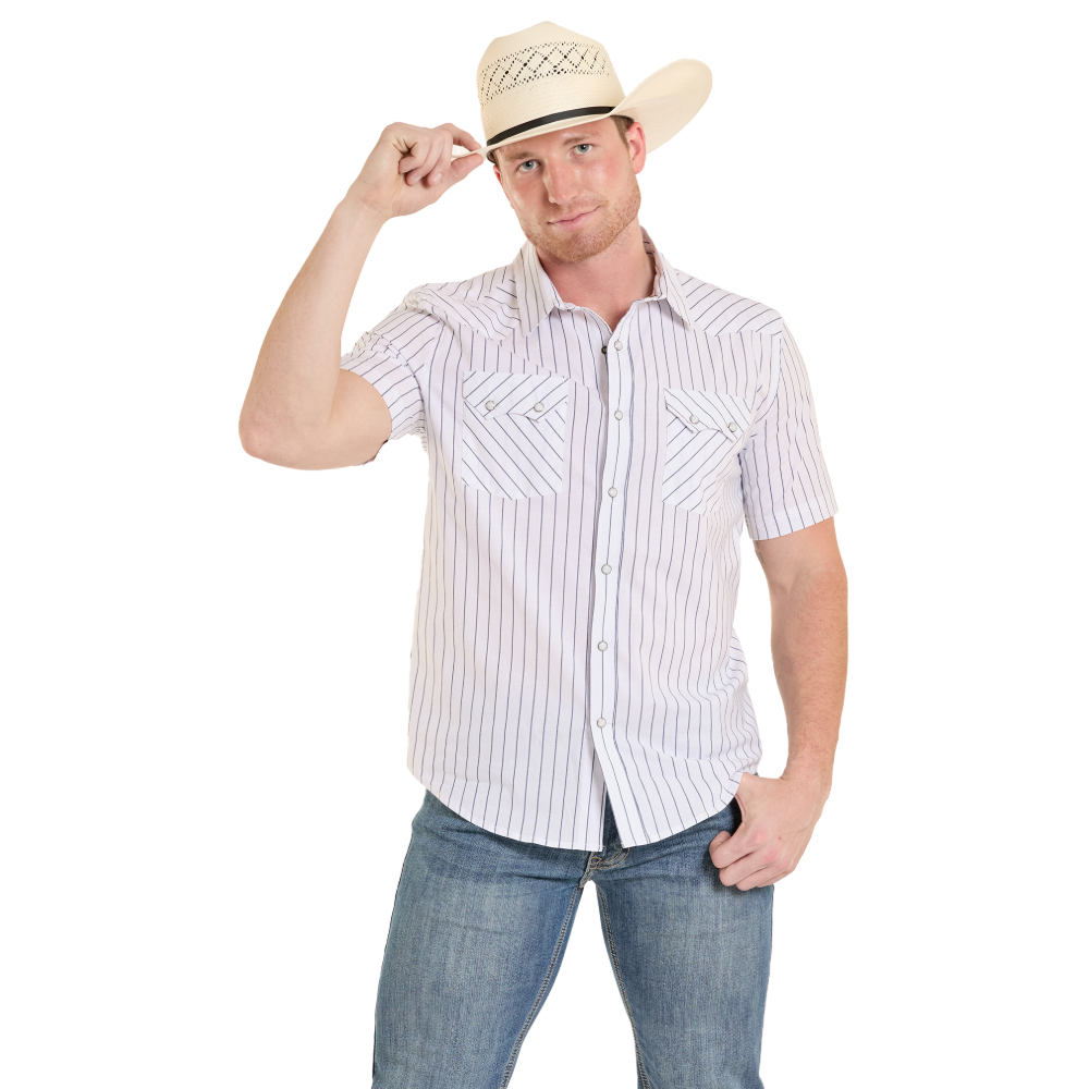 Panhandle Slim Men's Navy Modern Vintage Fit Snap Shirt PMN9S08141 - Wild West Boot Store