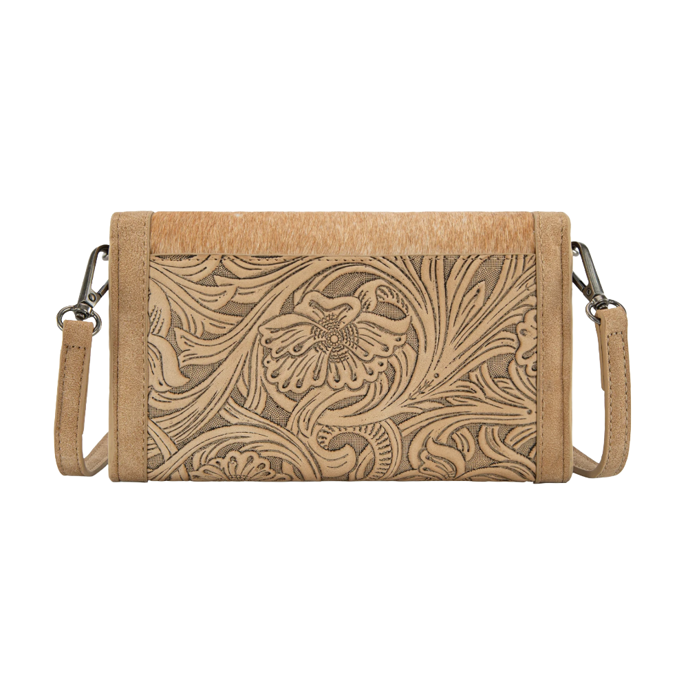 Wrangler Ladies Genuine Cowhide Wallet/Wristlet/Crossbody Tan Bag WG252-C012TN - Wild West Boot Store