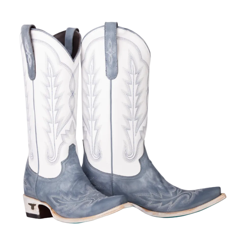 Lane Ladies Lexington Washed Denim & Matte White Western Boot LB2602A - Wild West Boot Store