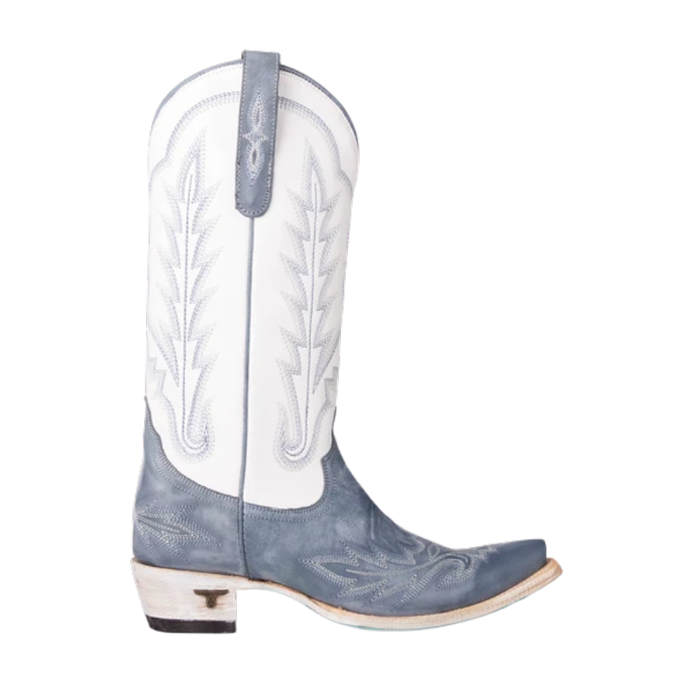 Lane Ladies Lexington Washed Denim & Matte White Western Boot LB2602A - Wild West Boot Store