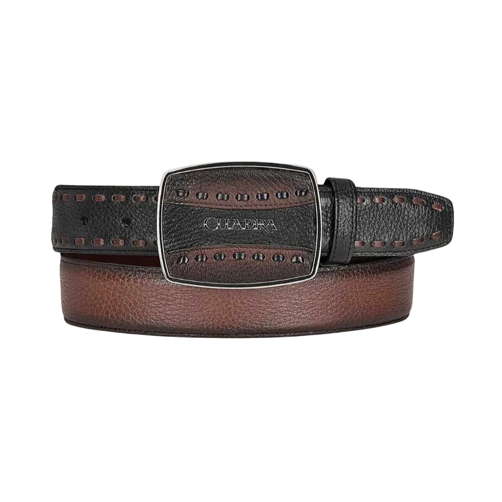 Cuadra Men's Deerskin Brown Woven Belt BC261 - Wild West Boot Store
