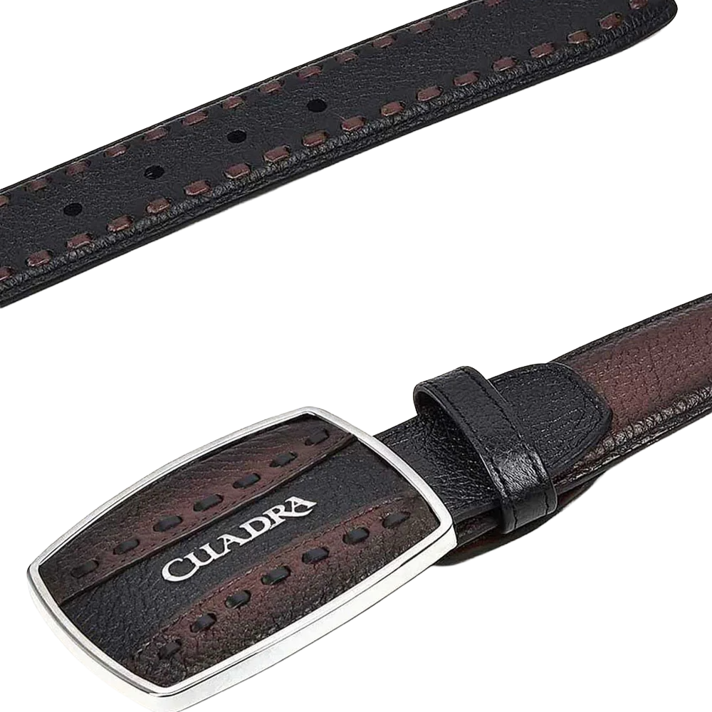 Cuadra Men's Deerskin Brown Woven Belt BC261 - Wild West Boot Store
