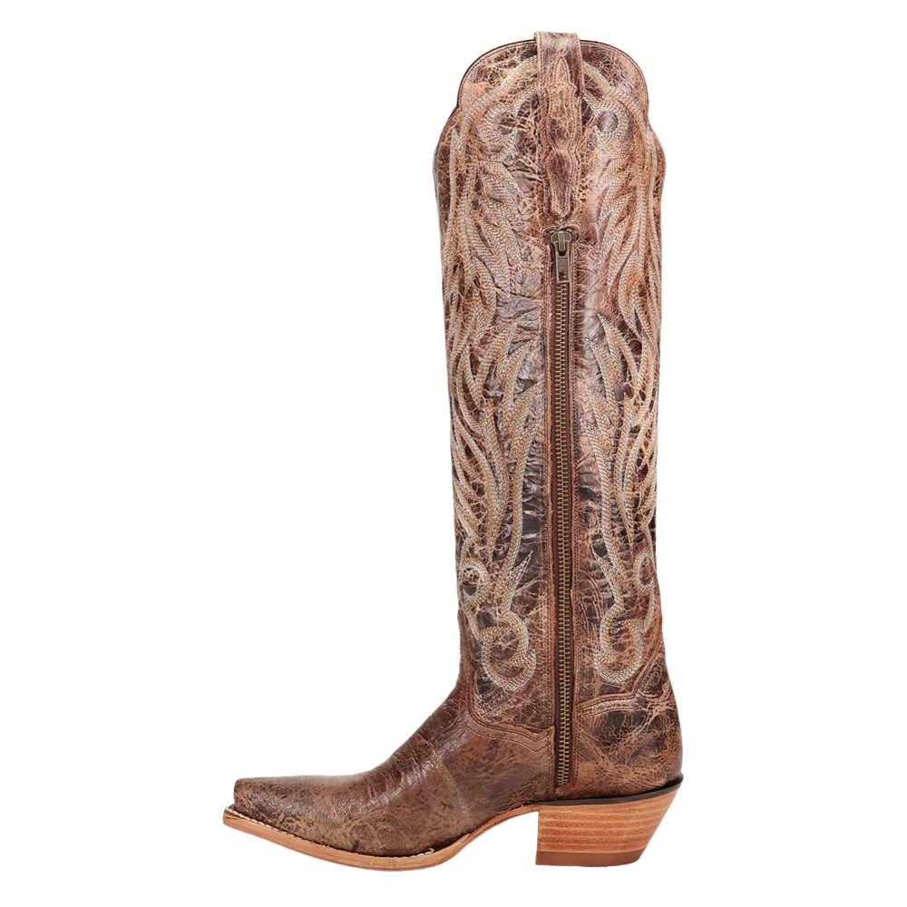 Dan Post Ladies Rustic Ridge Embroidered Brown Western Boot DP7060 - Wild West Boot Store