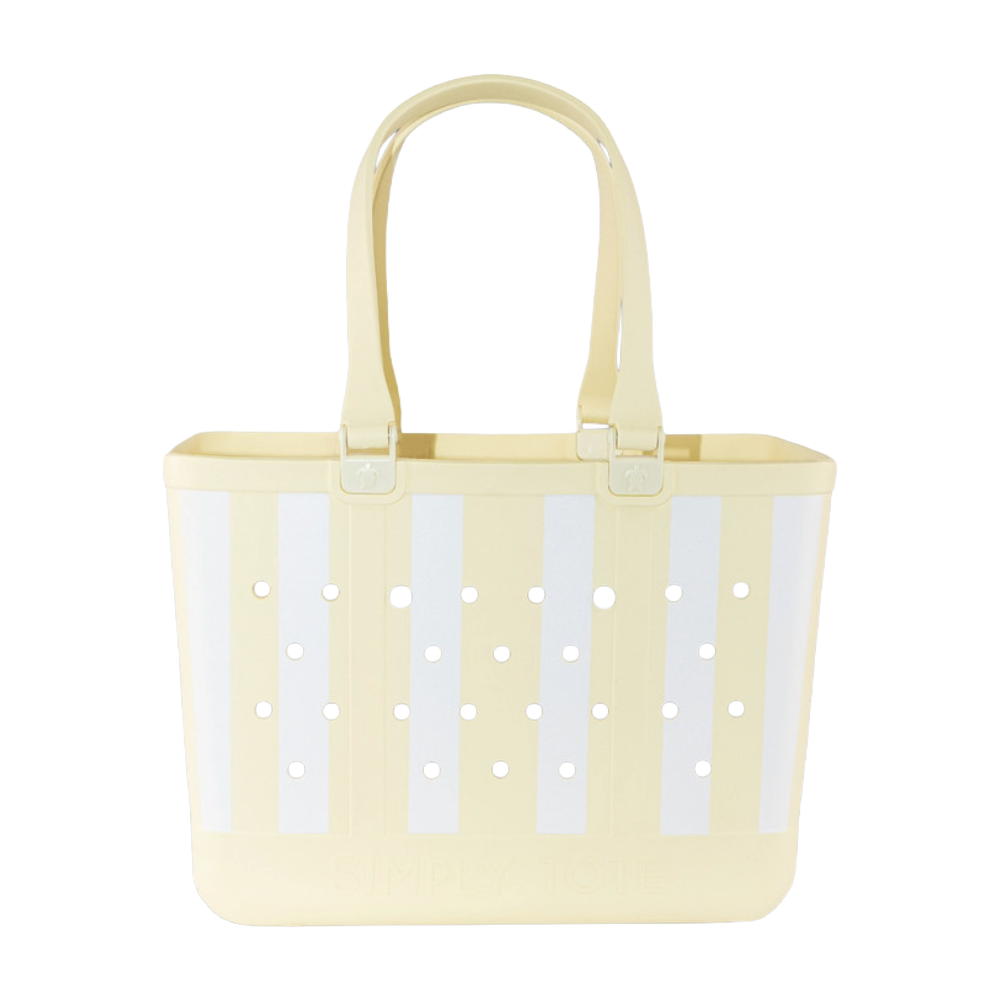 Simply Southern Ladies Stripe Lemon Simply Tote 0126-SIMPLYTOTE-STRIPE-LEMON - Wild West Boot Store