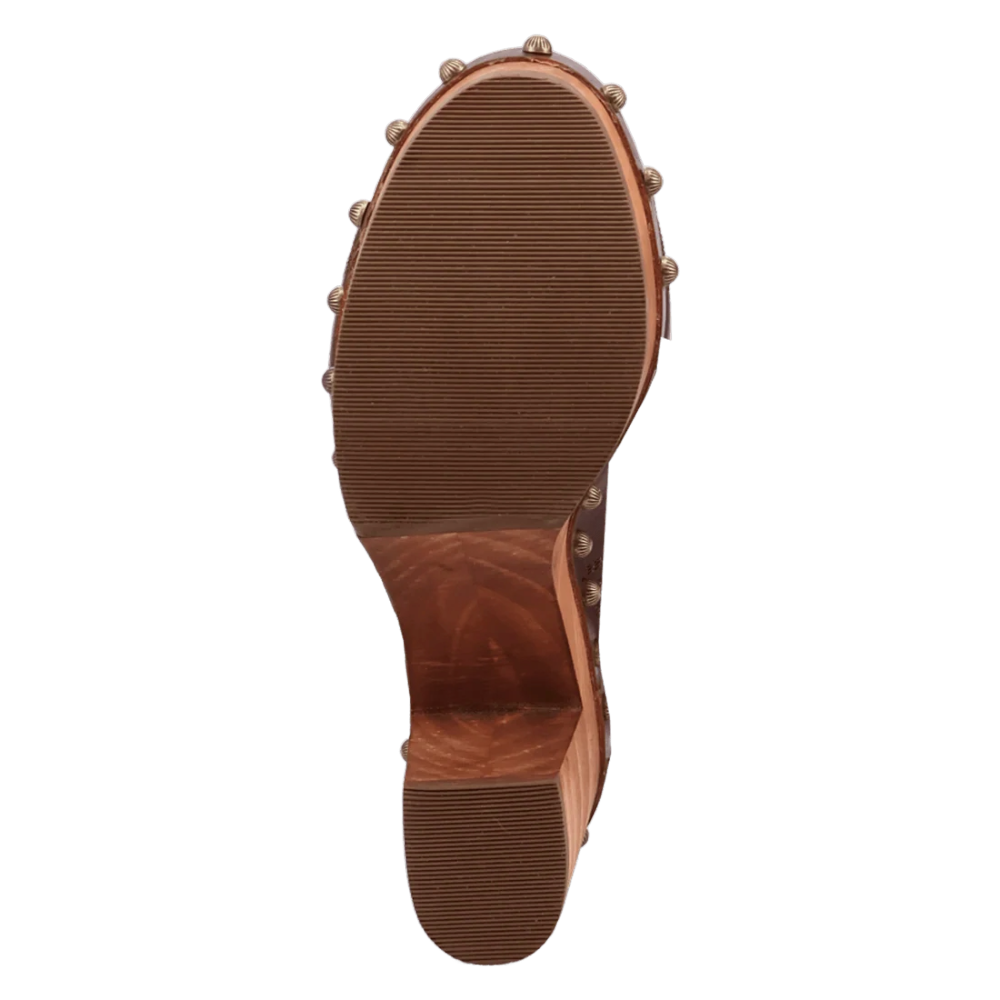 Dingo Ladies Clover Brown Wooden Sandal DI2326-BRN