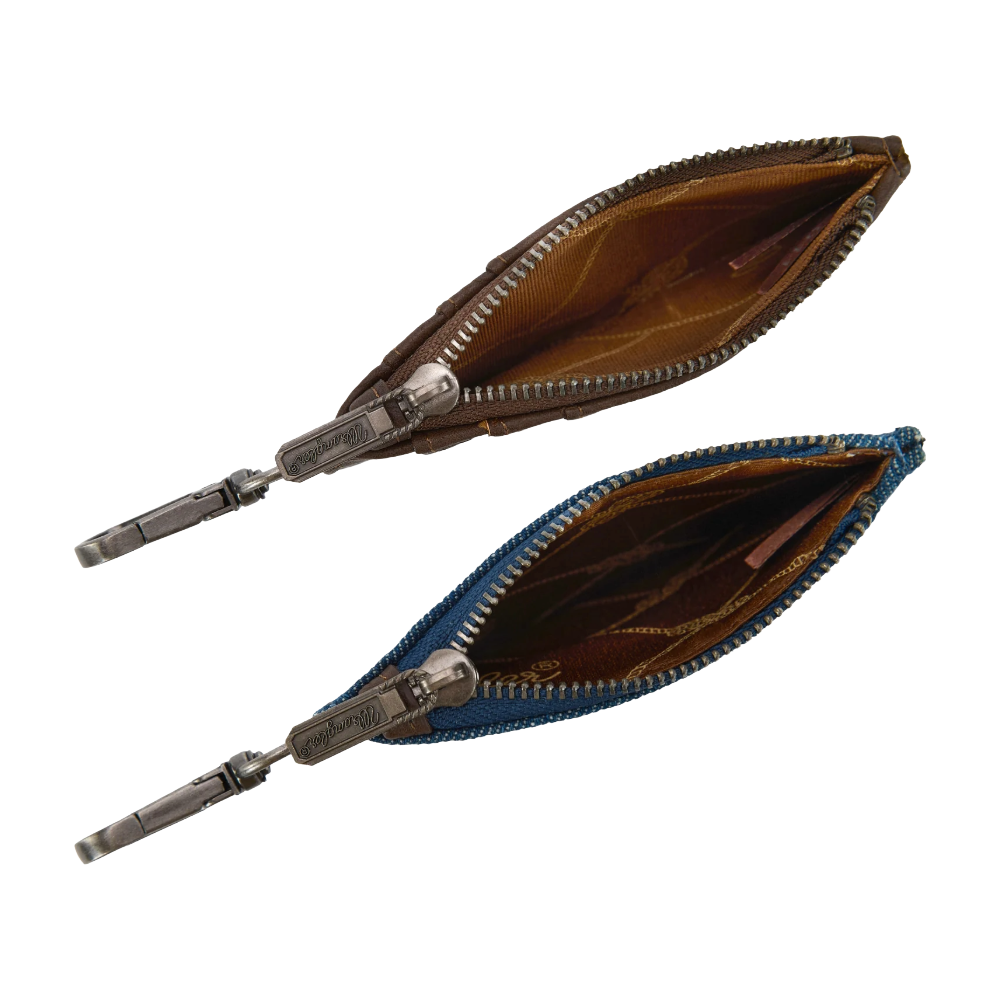 Wrangler Ladies Logo "W" Coffee Brown Dual Pouch Wristlet WG367-W119CF