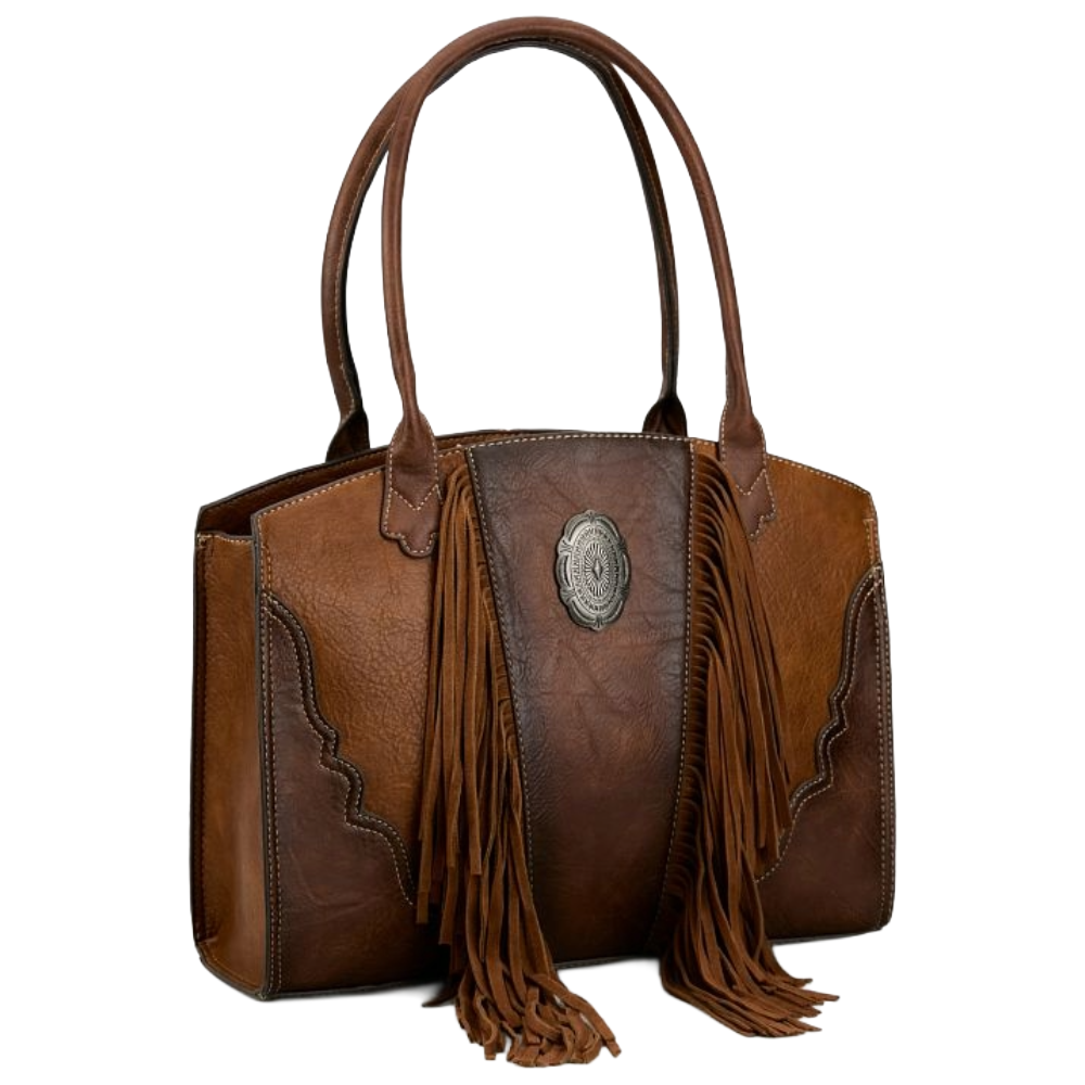 Justin Ladies Brown And Tan Conceal Carry Tote With Concho 2510240472