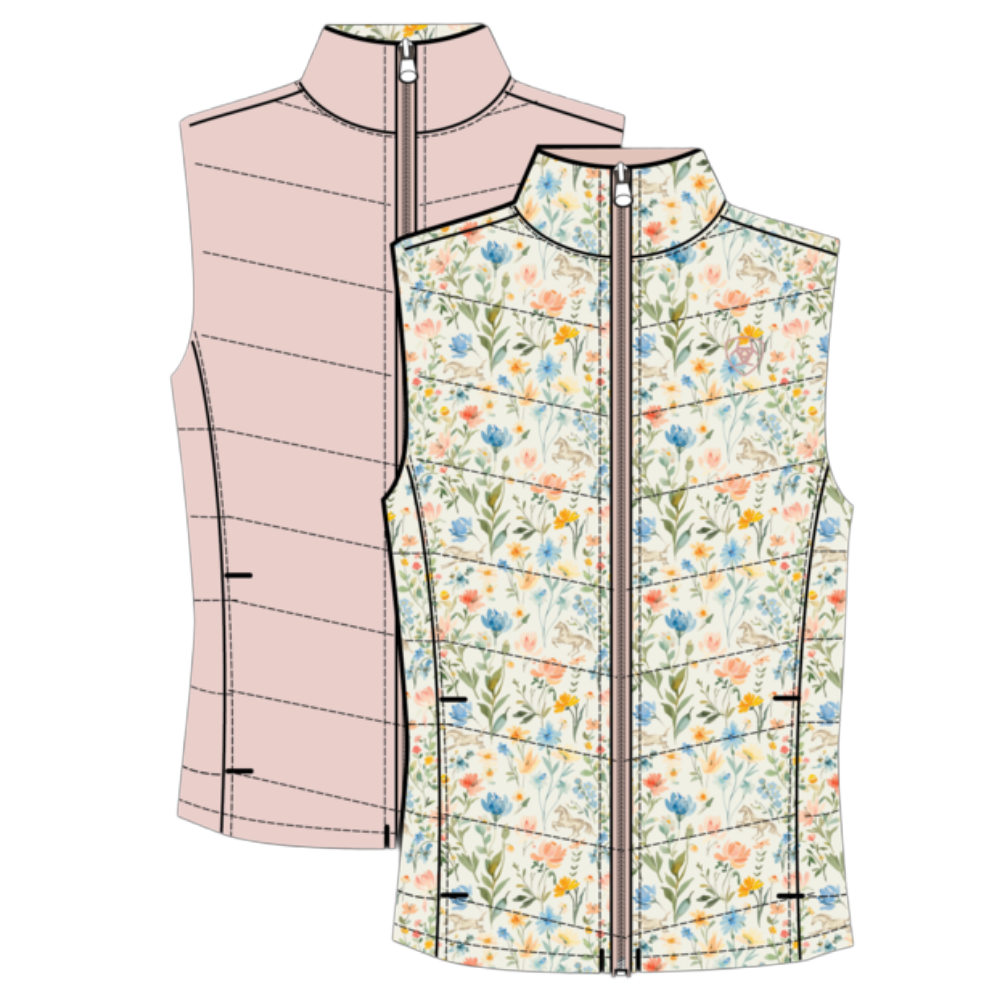 Ariat Youth Girls Bella Reversible Sepia Rose Insulated Vest 10073185