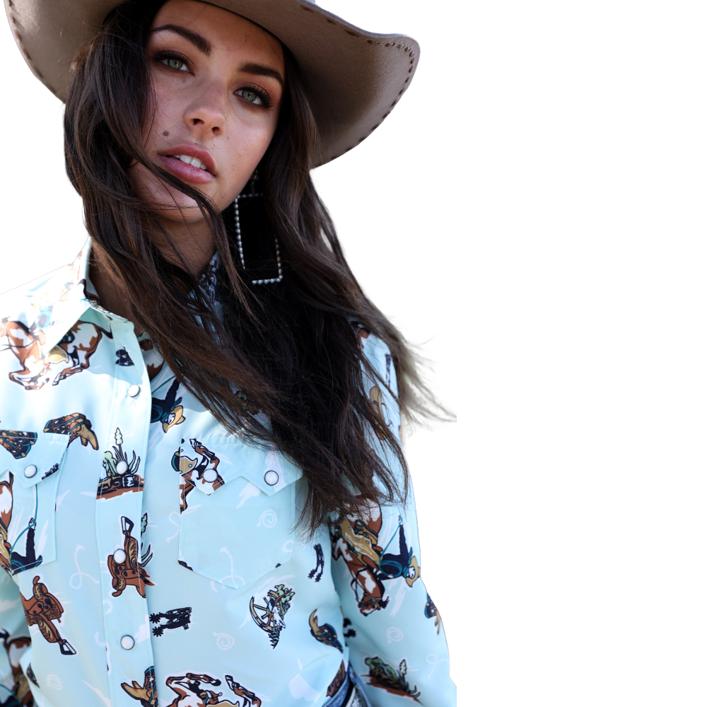 Cruel Denim Ladies Long Sleeve Printed Shirt CTW7501003