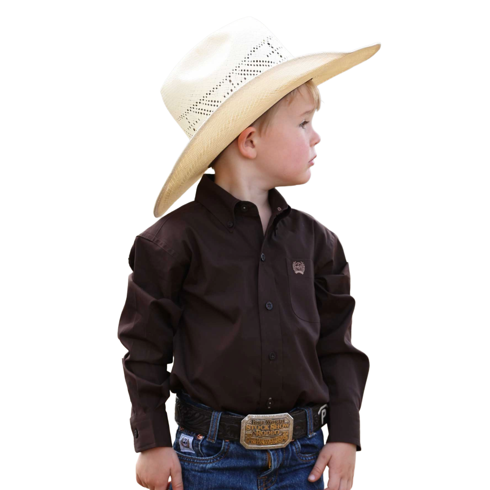 Cinch Infant Boy's Brown Long Sleeve Western Shirt
