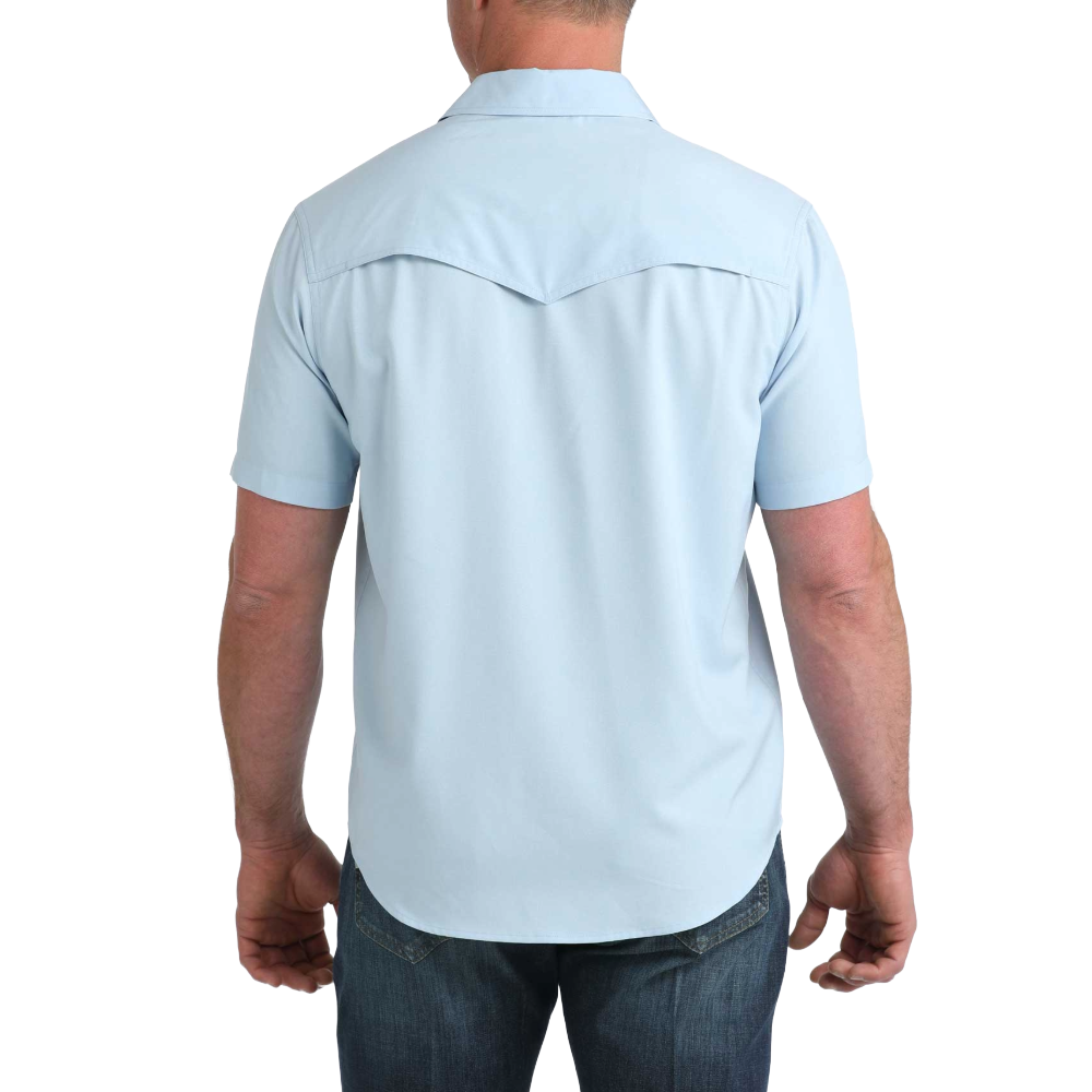 Cinch Men's Short Sleeve Camp Light Blue Shirt MTW1402009