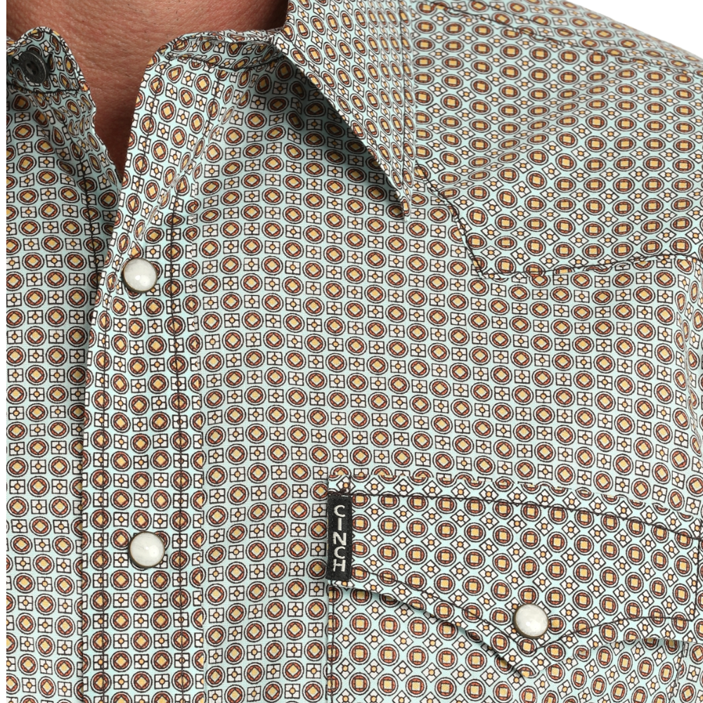 Cinch Men's Stone Grey Floral Print Snap Down Shirt MTW1303104