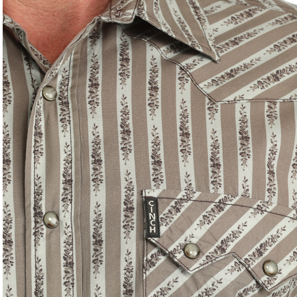 Cinch Men's Stone Modern Print Snap Down Shirt MTW1301092