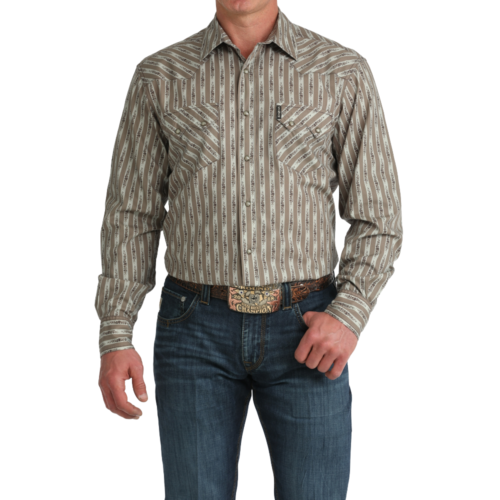 Cinch Men's Stone Modern Print Snap Down Shirt MTW1301092