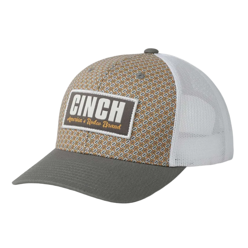 Cinch Ladies Grey Printed Logo Trucker Hat MHC7901018