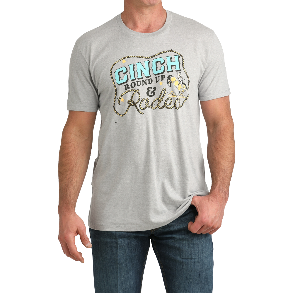 Cinch Men's Short Sleeve Gray Graphic T-Shirt MTT1690715