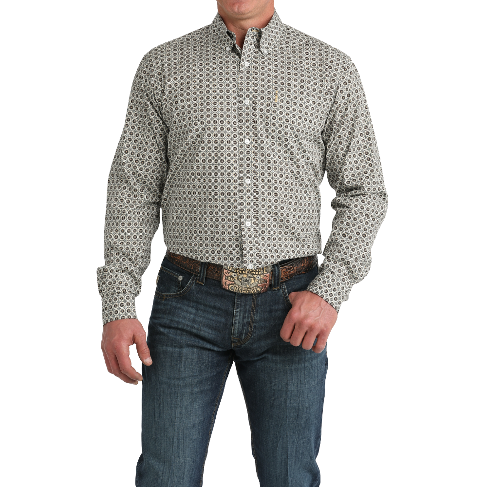Cinch Men's Long Sleeve Modern Print Button Down Shirt MTW1347154