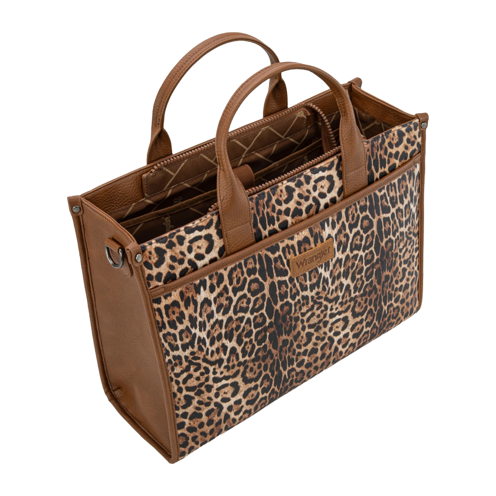 Wrangler Leopard Print Carry-All Large Work Tote WG288-8119LP