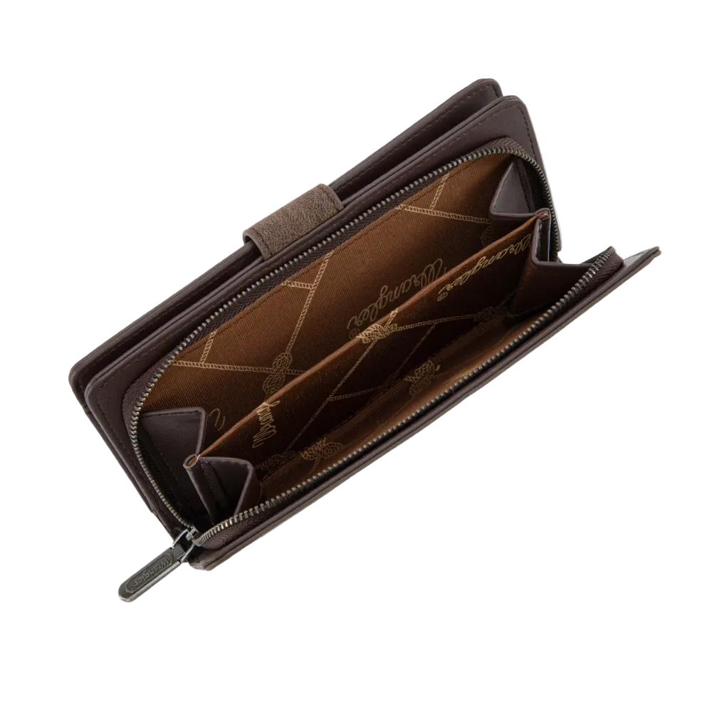 Wrangler Ladies Western Floral Tooled Coffee RFID Wallet WG339-W080CF