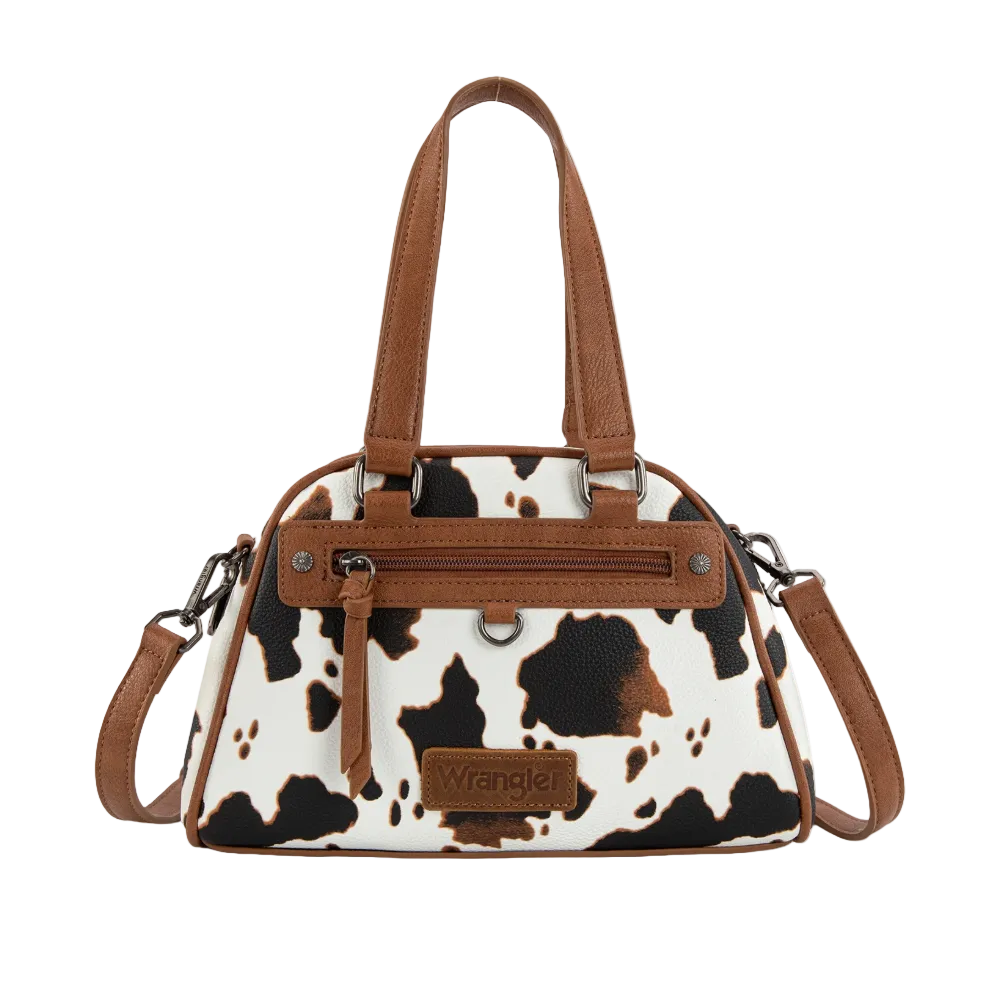 Wrangler Ladies Cow Print Brown Satchel/Crossbody Bag WG399-5112BR-COW