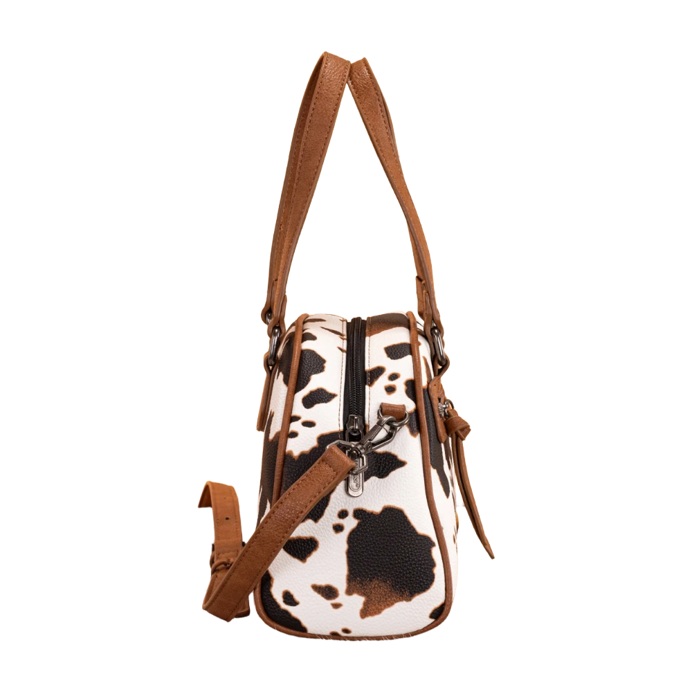 Wrangler Ladies Cow Print Brown Satchel/Crossbody Bag WG399-5112BR-COW