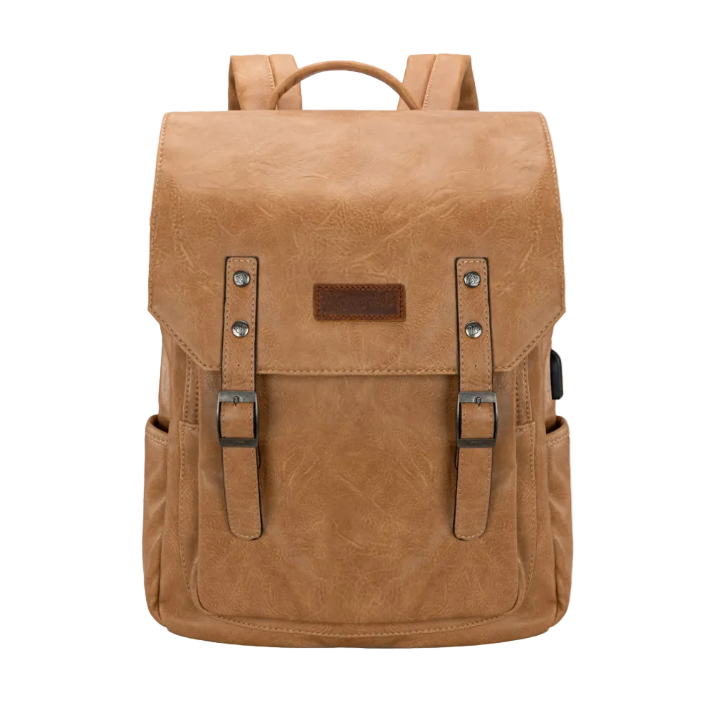 Wrangler Ladies Belt Buckle Light Brown Laptop Backpack WG98-043LBR
