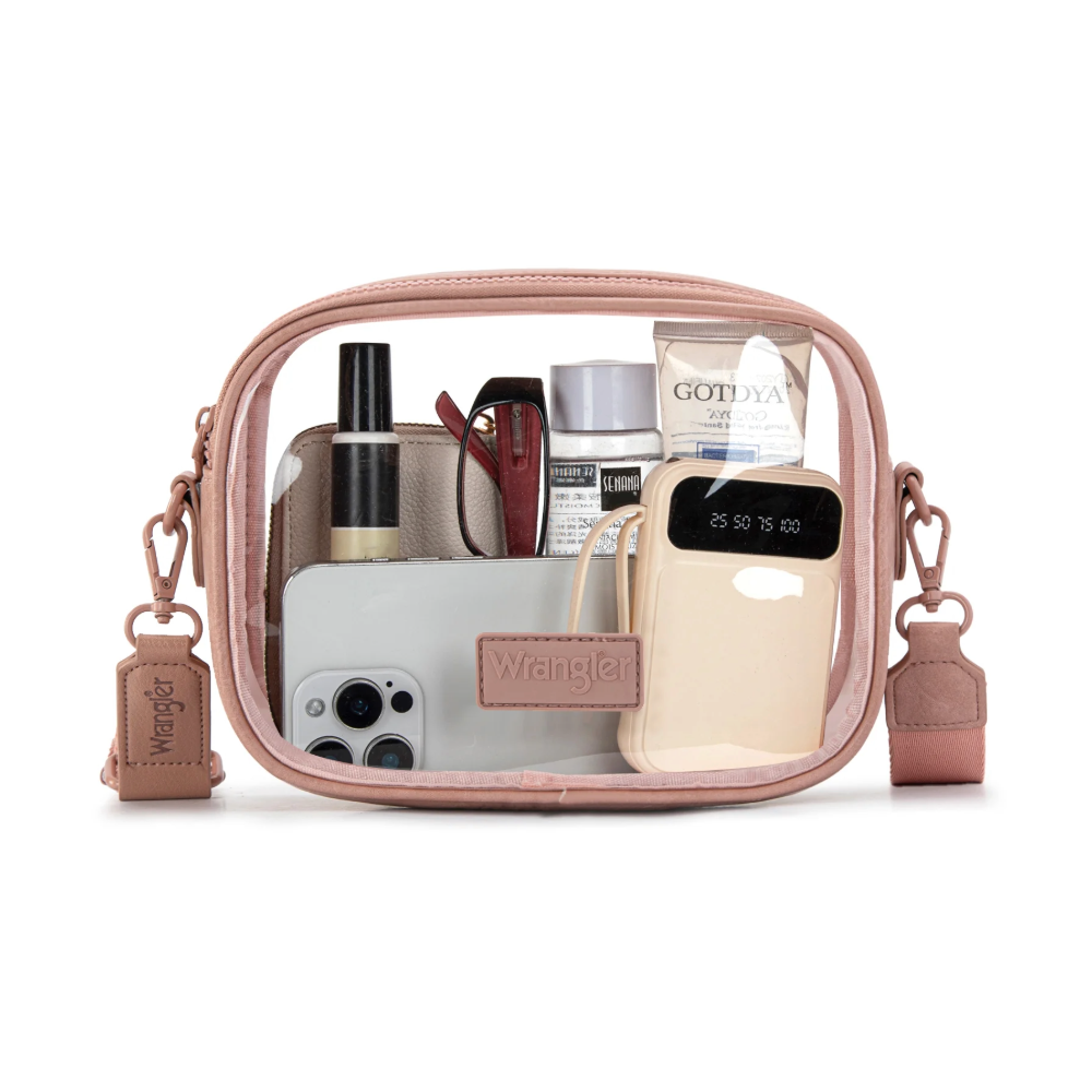 Wrangler Ladies Clear Dark Pink Crossbody Bag/Stadium WG229-603DPK