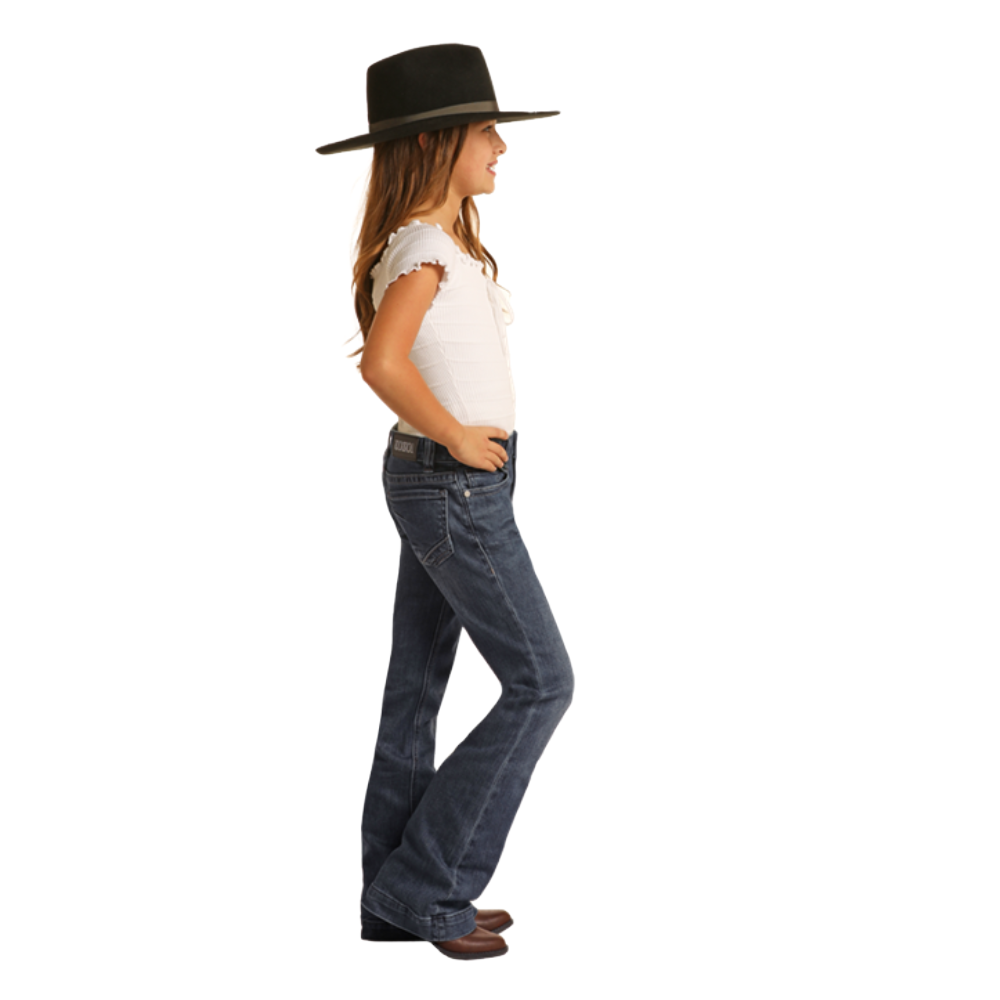 Rock & Roll Denim Youth Girl's Dark Vintage Denim Trouser Jeans G5F1702