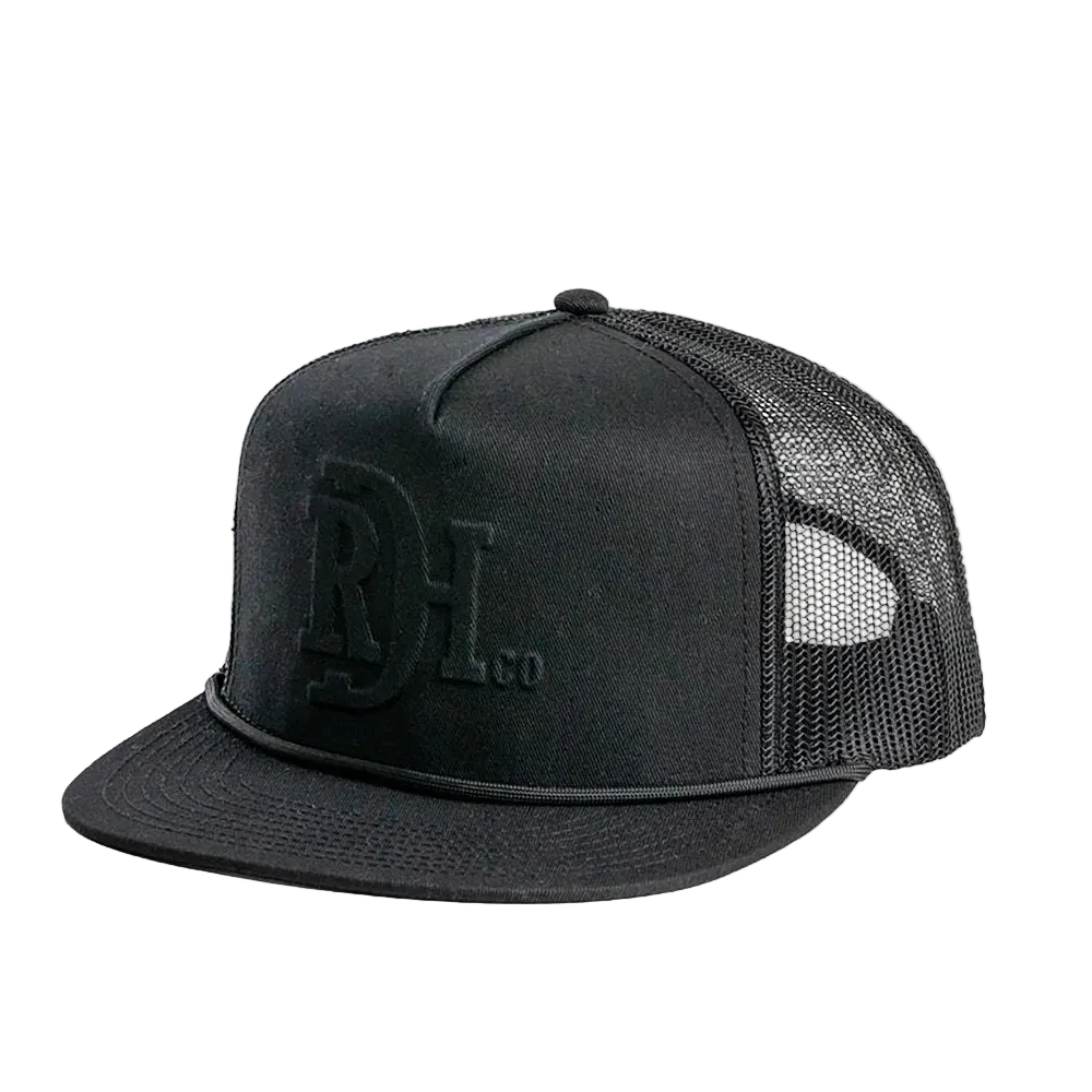 Red Dirt Hat Co. The Brand Solid Black Trucker Cap RDHC-516