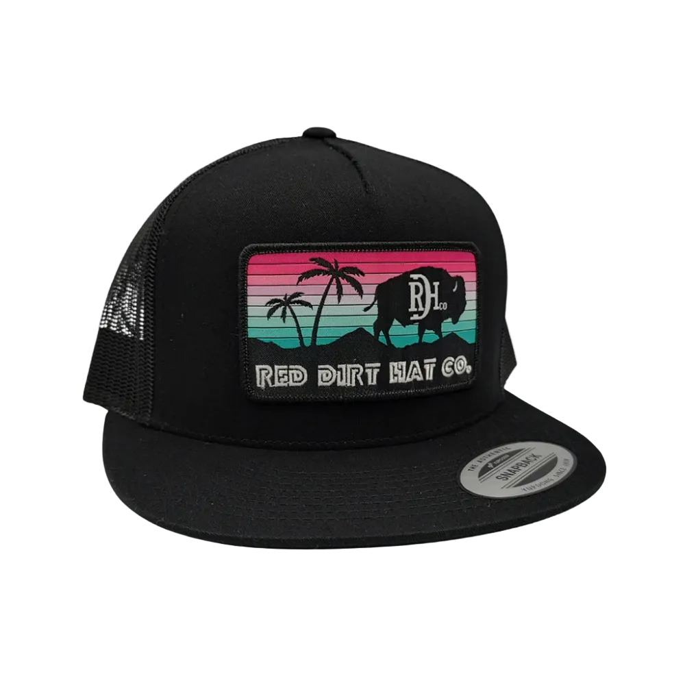 Red Dirt Hat Co. Miami Vice Solid Black Trucker Cap RDHC-308