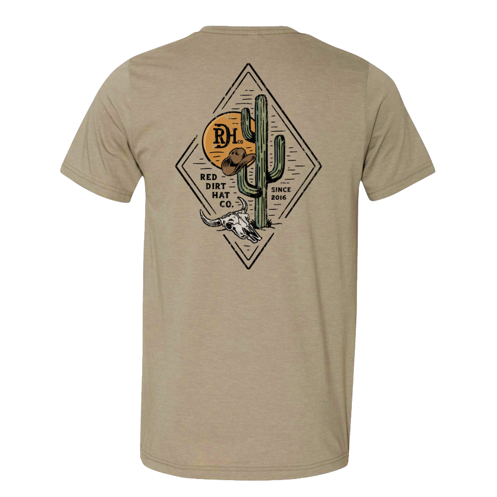 Red Dirt Hat Co. Tan Diamond Cactus Graphic T-Shirt RDHC-T-137
