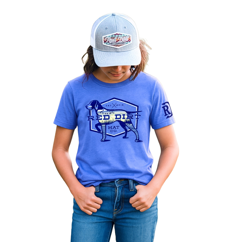 Red Dirt Hat Co. Pointer Blue Graphic T-Shirt RDHC-T-190