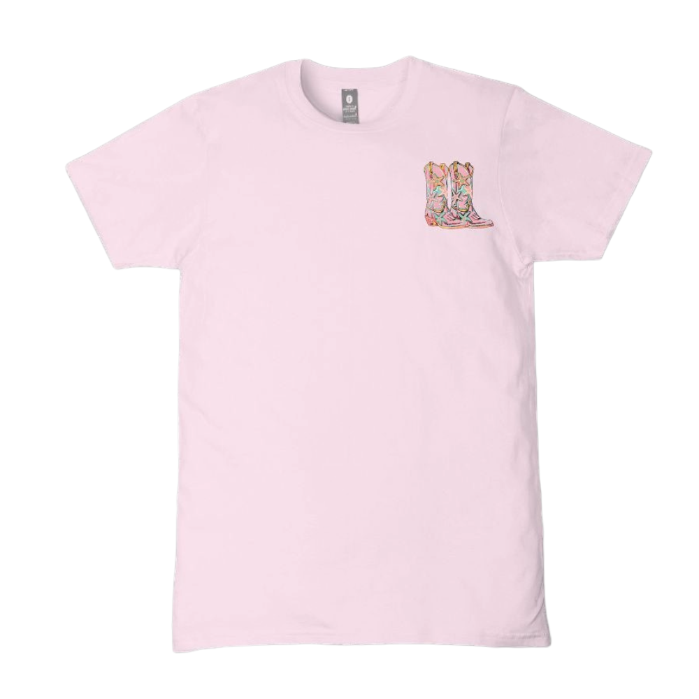 Simply Southern Ladies Living The Cowgirl Summer T-Shirt SS-COWGIRL-PEONY