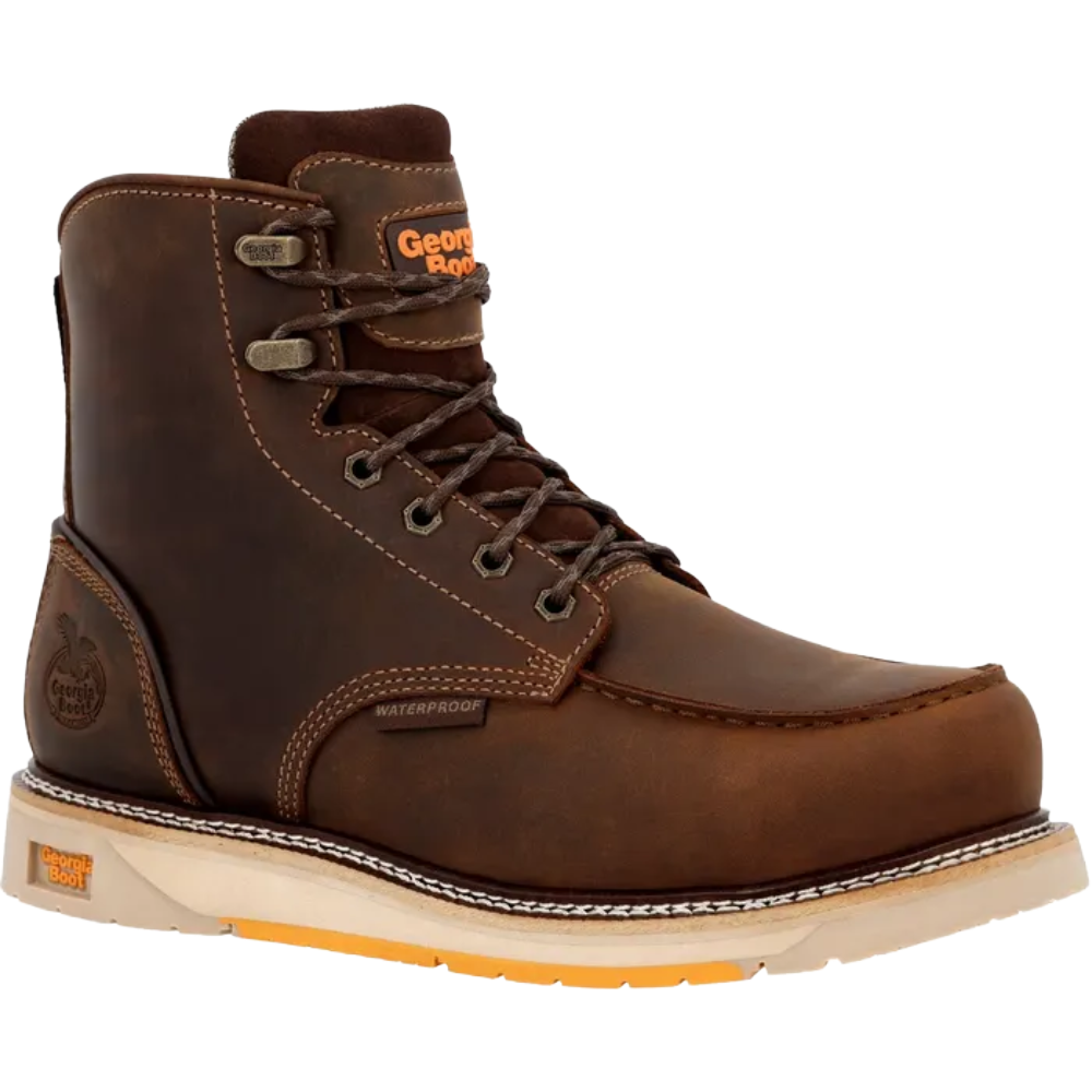 Georgia Boot Men's AMP LT Brown Wedge Composite Toe Waterproof Work Boot GB00592