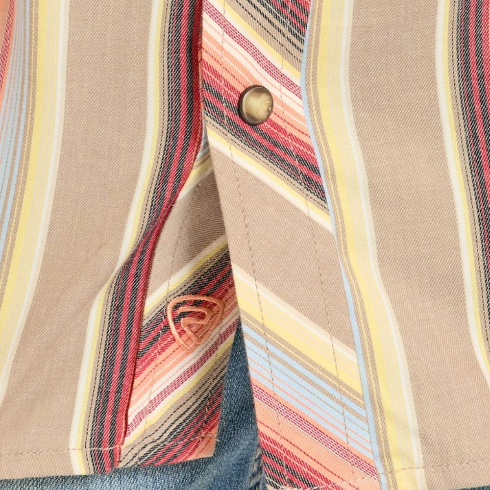 Rock & Roll Cowboy Men's Vintage Stripe Print Snap Shirt BMN2S08309