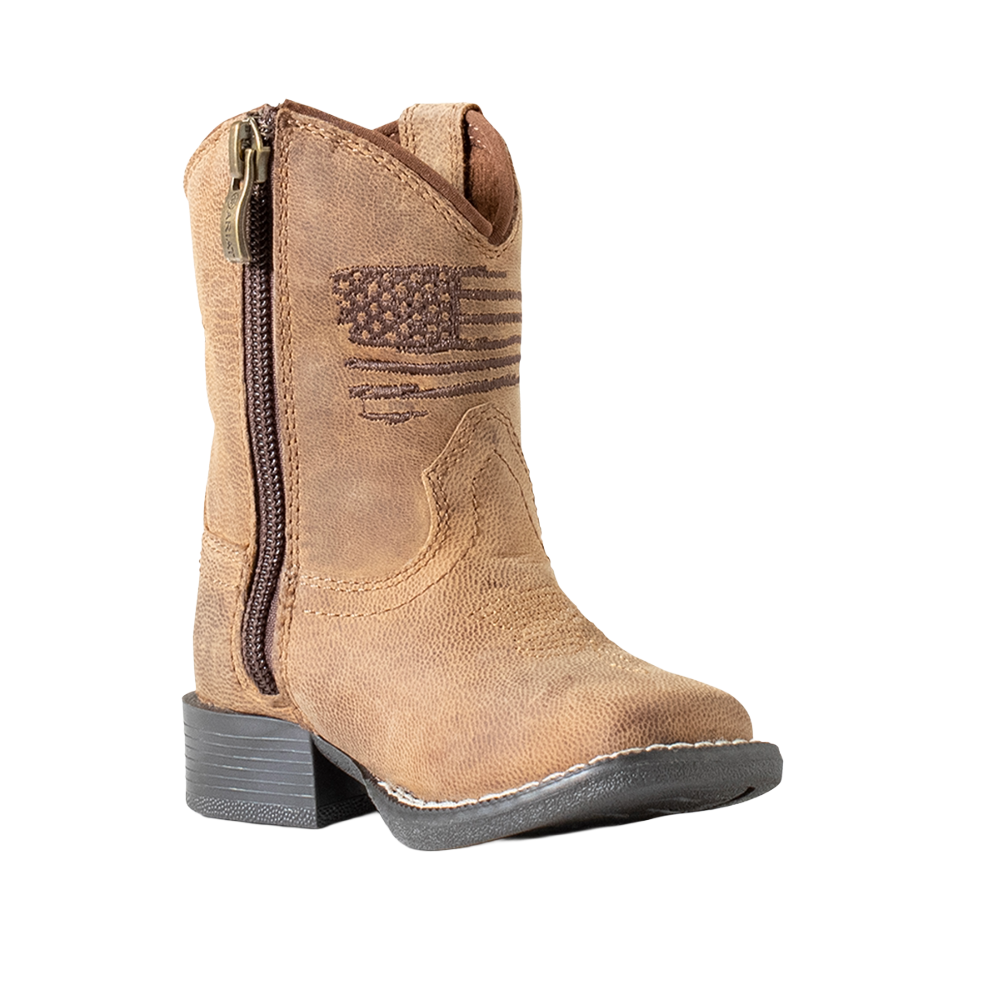 Ariat Toddler's Lil Stomper Brown Anthem Patriot Western Boot A441003002 - Wild West Boot Store