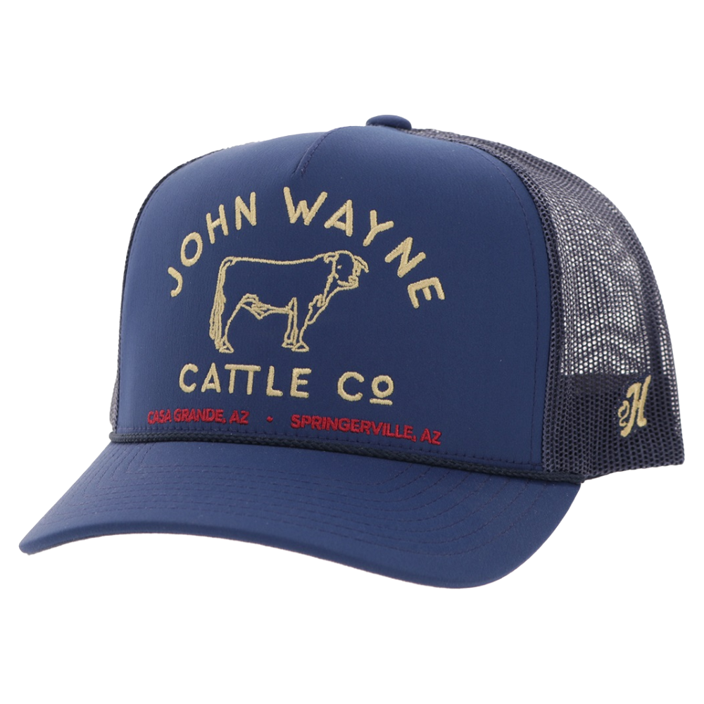 Hooey "John Wayne" Navy & Yellow Stitch Trucker Cap 2666T-NV
