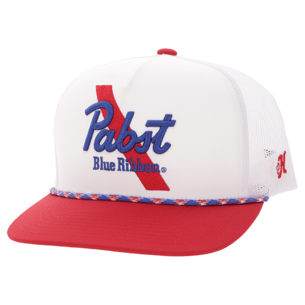 Hooey "Pabst Blue Ribbon" White & Red Trucker Cap 2675T-WH