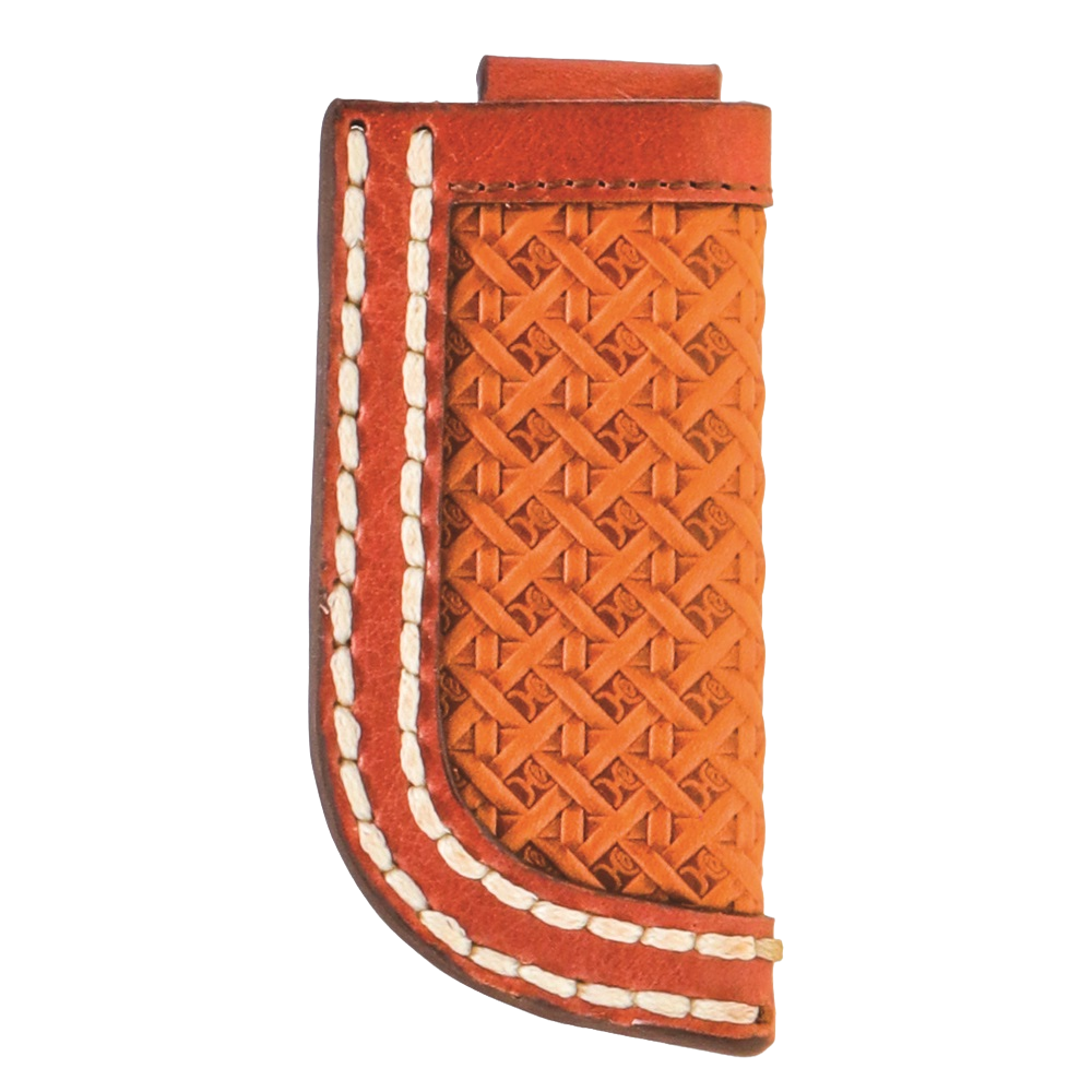Hooey "Hands Up Basket Weave" Tan Original Knife Sheath HKS001-TNBR