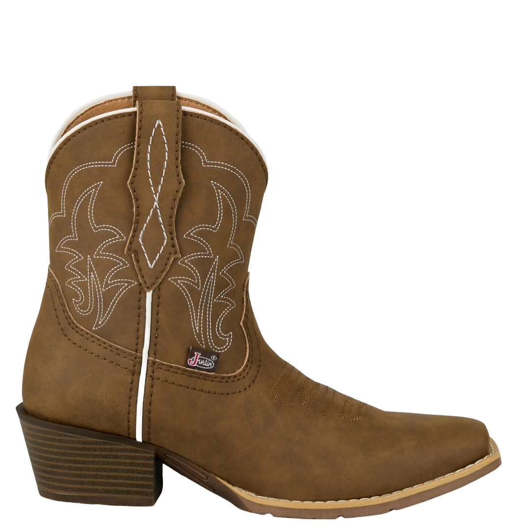 Justin Ladies Dee Brown Cowhide Leather Western Bootie GY9511