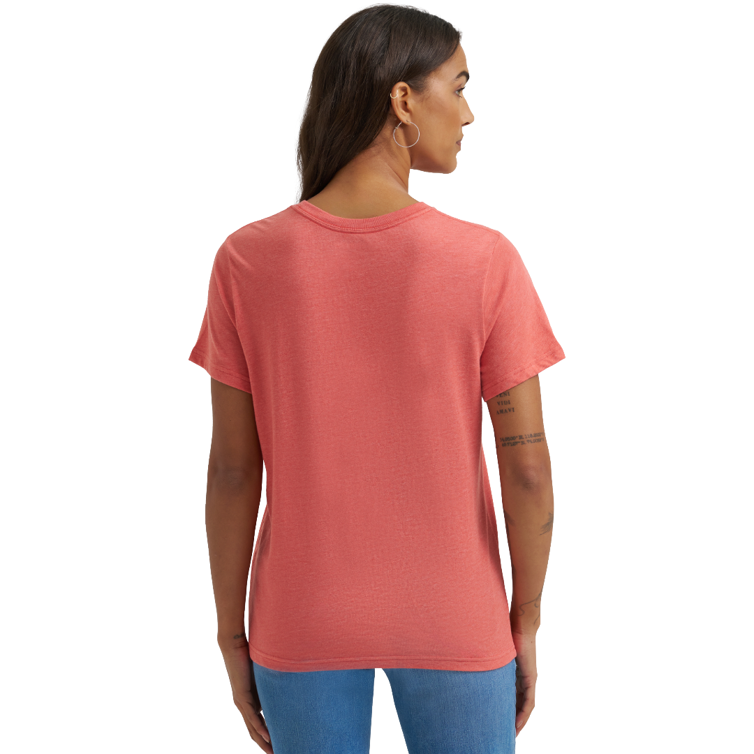 Wrangler Ladies Burnt Sienna Heather Logo Graphic T-Shirt 112372992